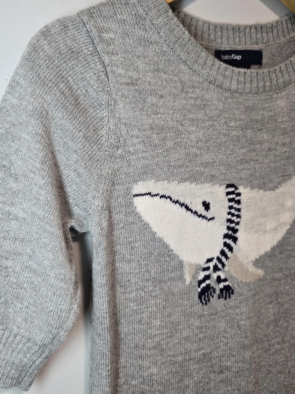 Baby Gap Gray Whale Knit One-Piece